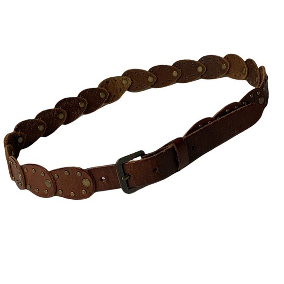 Esprit Accessories - Esprit belt brown iron studded leather riveted size 36